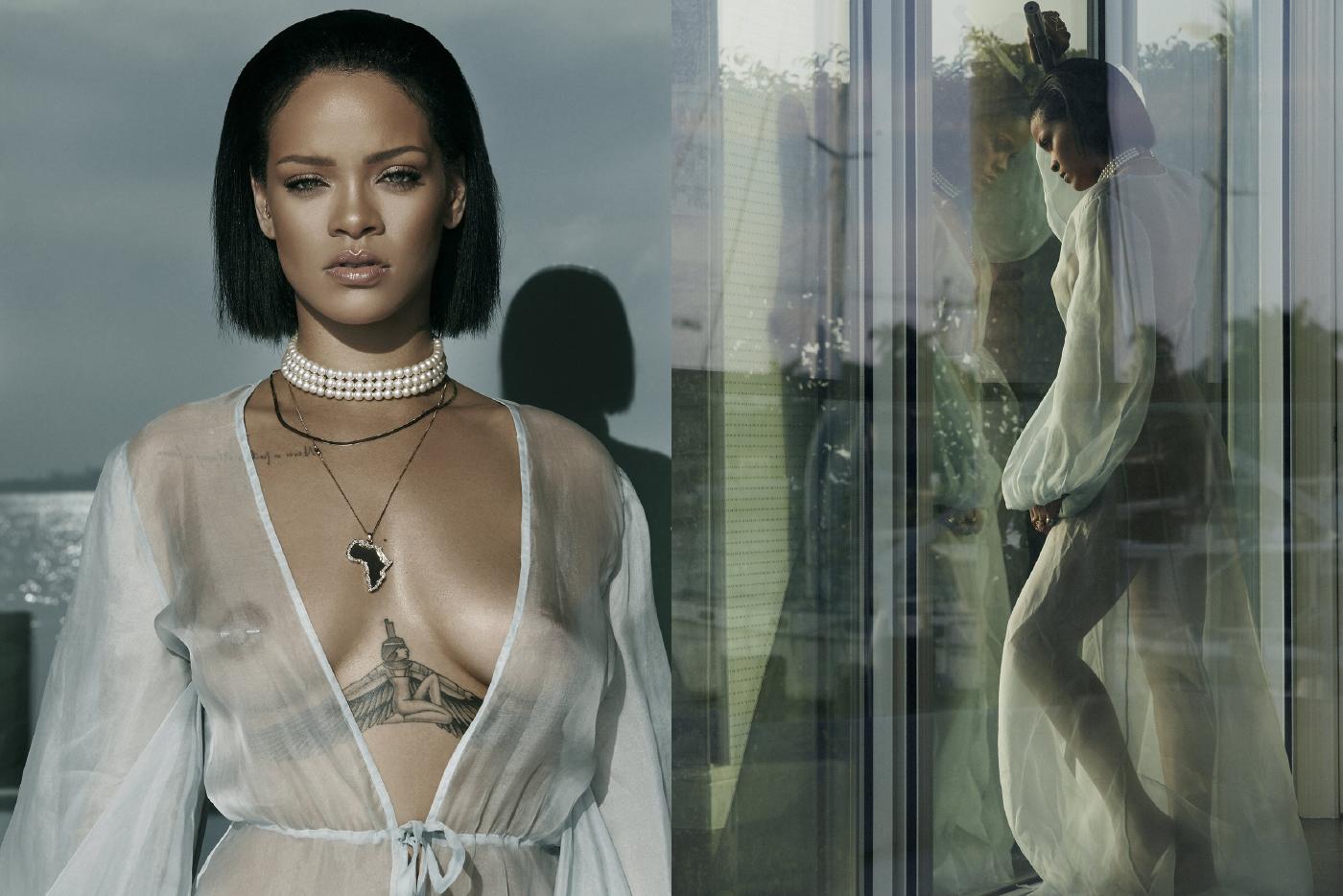 Rihanna Bikini Sheer Robe Nip Slip Photos Leaked