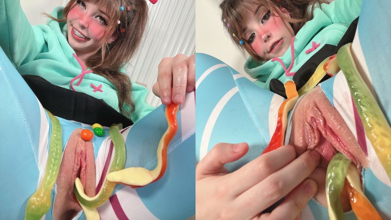 Belle Delphine Candy In Pussy Onlyfans Leaked Gummies Photoset