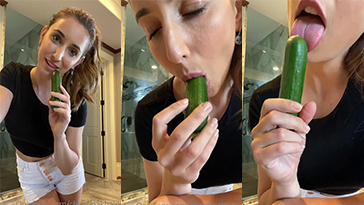 Christina Khalil Cucumber Blowjob Video