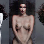 Kim Kardashian Nude Silver Body Paint Photos