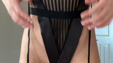 Christina Khalil See-Through Black Lingerie Onlyfans Video Leaked