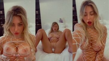 Stefanie Knight Nude Fishnet Lingerie Boobs Tease Video Leaked