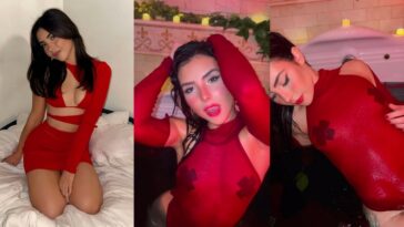 Andrea Botez Nipple Pasties Passes Sexy Outfit Video