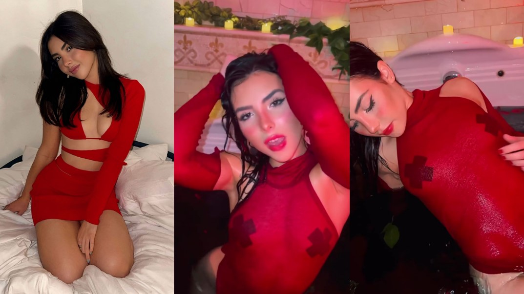 Andrea Botez Nipple Pasties Passes Sexy Outfit Video