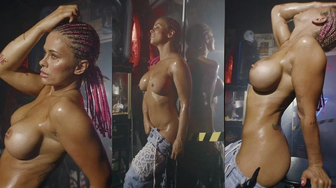 Paige Vanzant Sweaty Topless Photoshoot Video