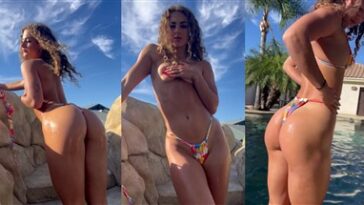 Claire Stone Waterfall Topless Tease Video Leaked