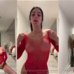 Camilla Araujo Red Mesh Bodysuit Onlyfans PPV Video Leaked