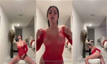 Camilla Araujo Red Mesh Bodysuit Onlyfans PPV Video Leaked