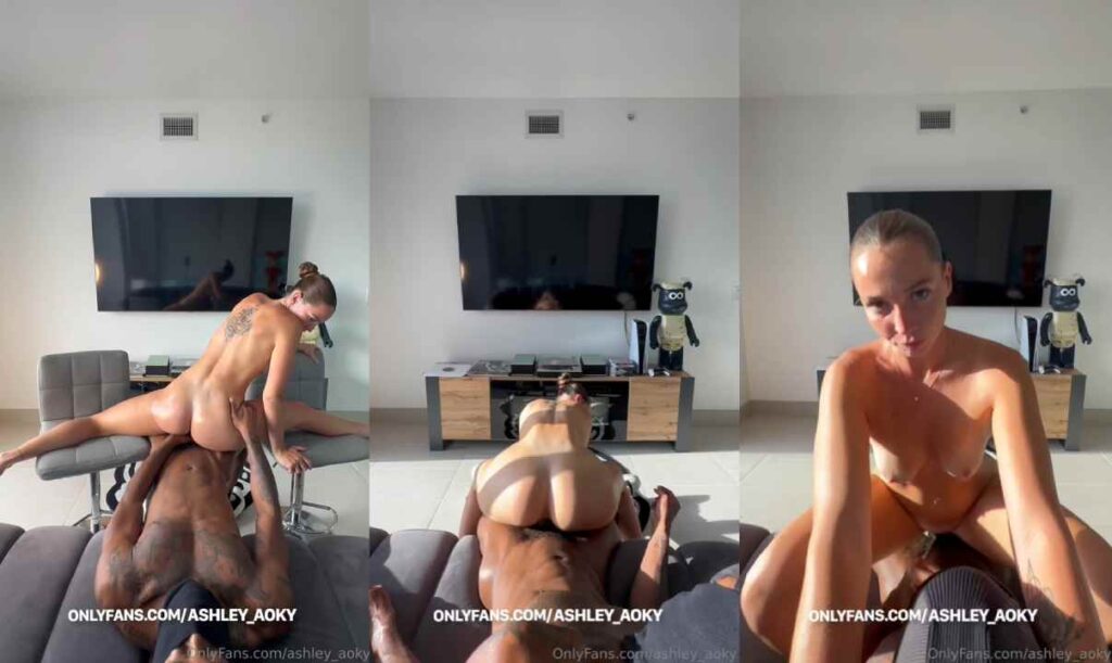 Ashley Aoky BBC Sex Tape Couch Fuck